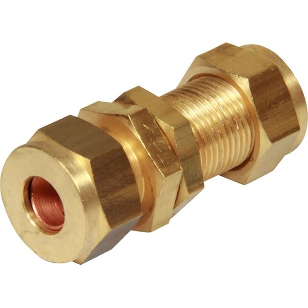 AG Brass Compression Bulkhead Coupling (3/8" OD / 3/8" Bulkhead)