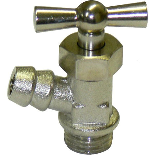 AG Brass Drain Tap for Tanks (1/4" BSP Male to 3/8" Hose)