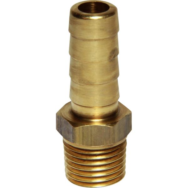 AG Brass Straight Hose Tail (1/4" BSPT Male to 10mm Hose)
