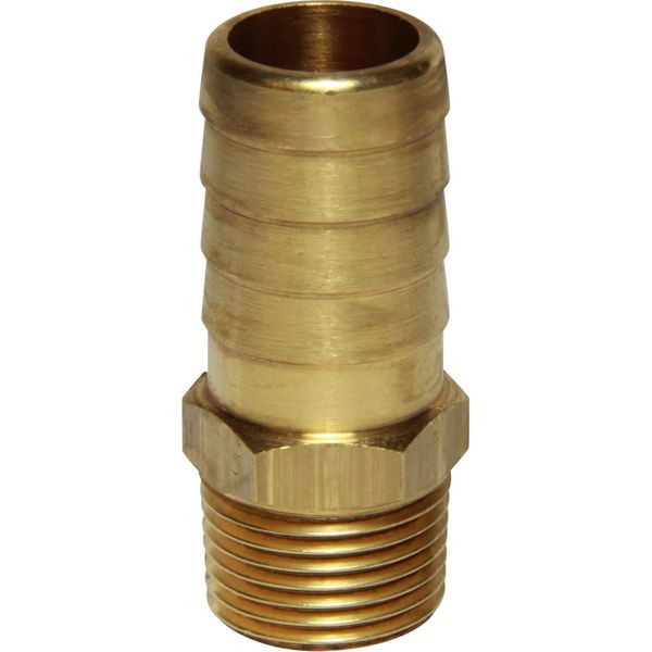 AG Brass Straight Hose Tail (3/8" BSPT Male to 16mm Hose)