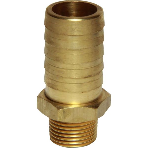 AG Brass Straight Hose Tail (3/8" BSPT Male to 19mm Hose)