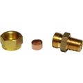 Wade Brass Compression Union (1/4" NPT Male to 3/8" Compression)