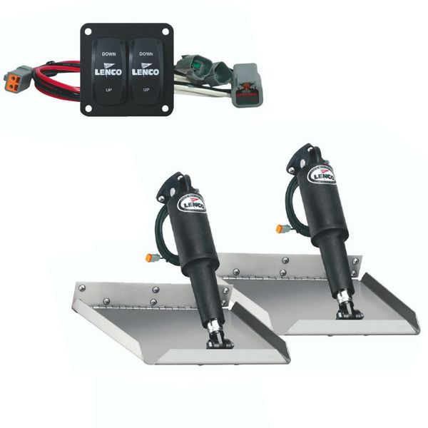 Lenco Trim Tab Kit with 2 Rocker Switches (Edge Mount / 12" x 12")