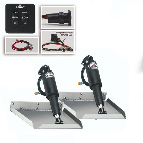 Lenco Trim Tab Kit with Standard Switch (Edge Mount / 12" x 12")