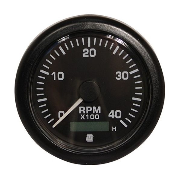 Uflex 4000 RPM Tacho Hourmeter Gauge in Black