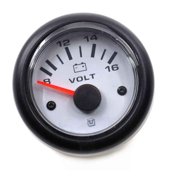Uflex Voltmeter Gauge in White (8V to 16V DC)