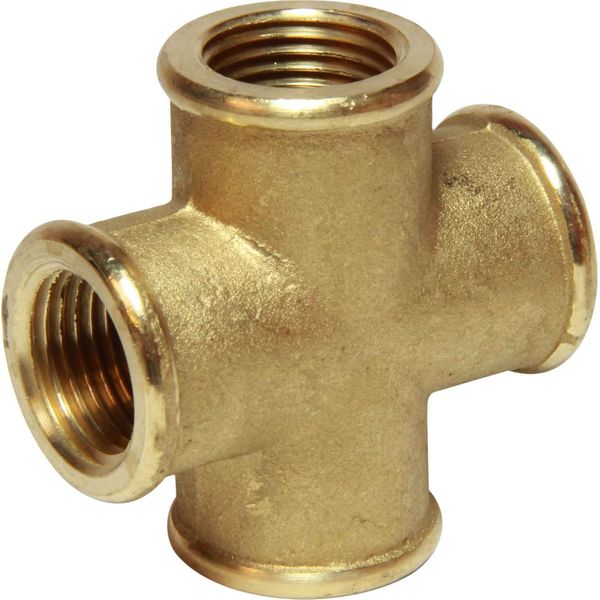 Maestrini Brass Equal Cross Fitting (Female Ports / 1/2" BSP)