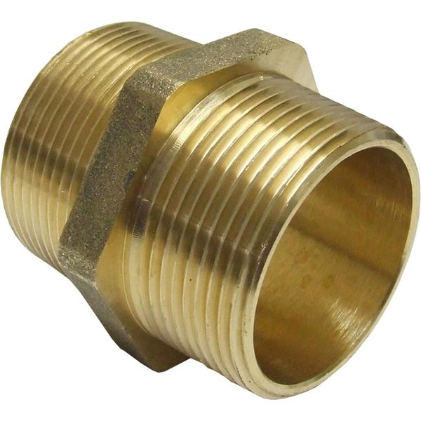 Maestrini Brass Equal Nipple (Male Thread / 1-1/2" BSPT)