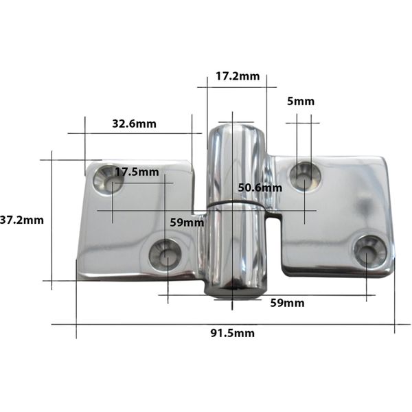 4Dek Stainless Steel Hinge (100mm x 50mm / Left Hand)