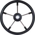 Osculati Stainless Steel Steering Wheel (Black Rim / 350mm)