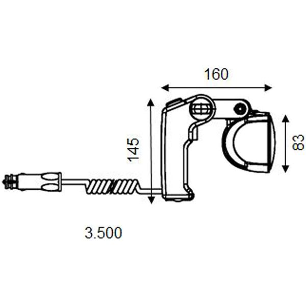 Hella Hand Held Search Light (Long Range / LED / 2500 Lumens)