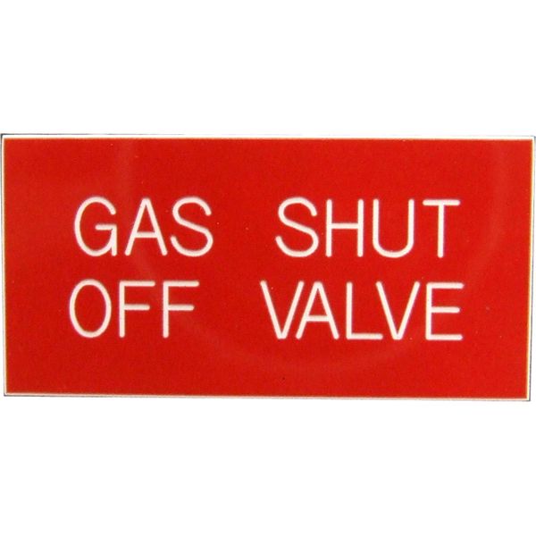 Gas Shut Off Valve Label (50mm x 25mm)