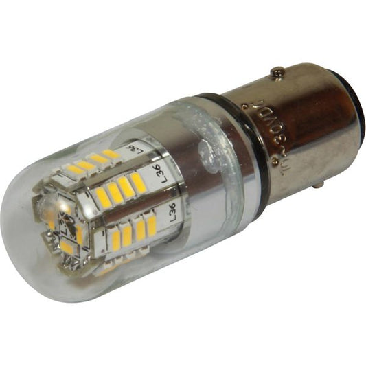 White LED BAY15d Navigation Light Bulb (12V - 24V / 3.5W)