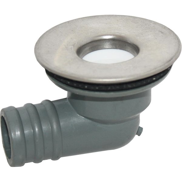 AG 90 Degree Sink Waste Outlet (Stainless Top / 19mm Hose)