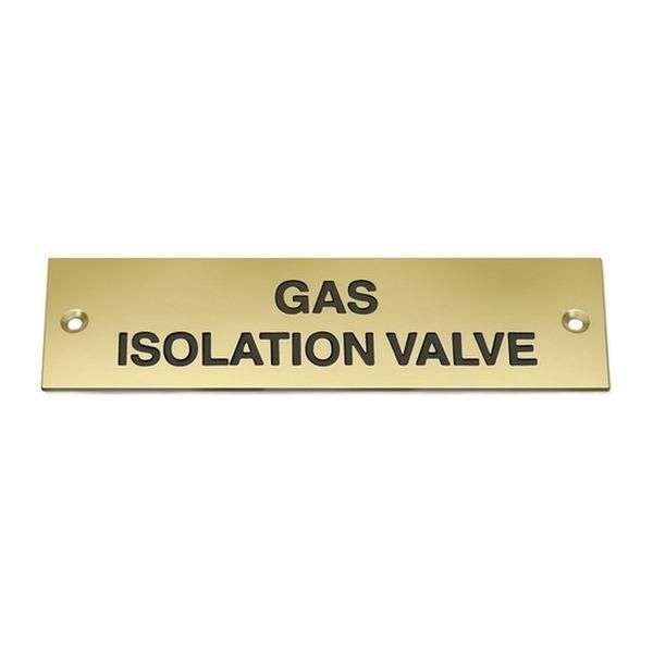 AG Label 'Gas Isolation Valve' in Brass