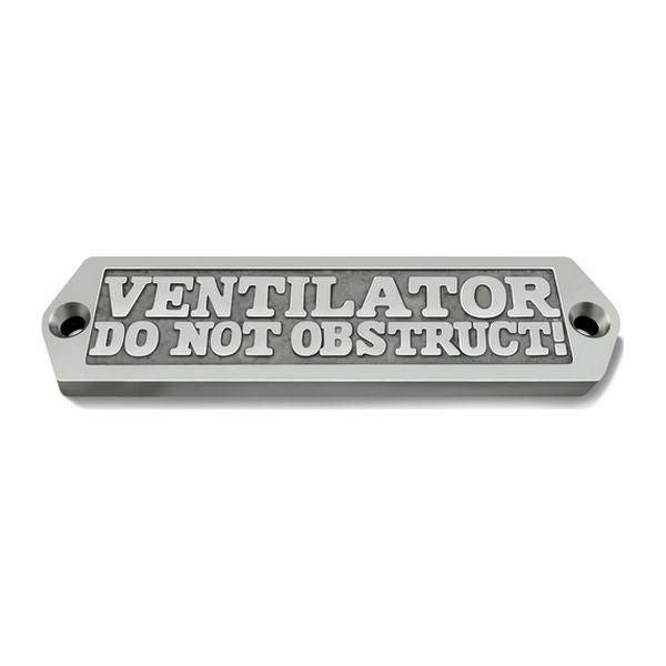 AG Label 'Ventilator Do Not Obstruct!' in Cast Chrome