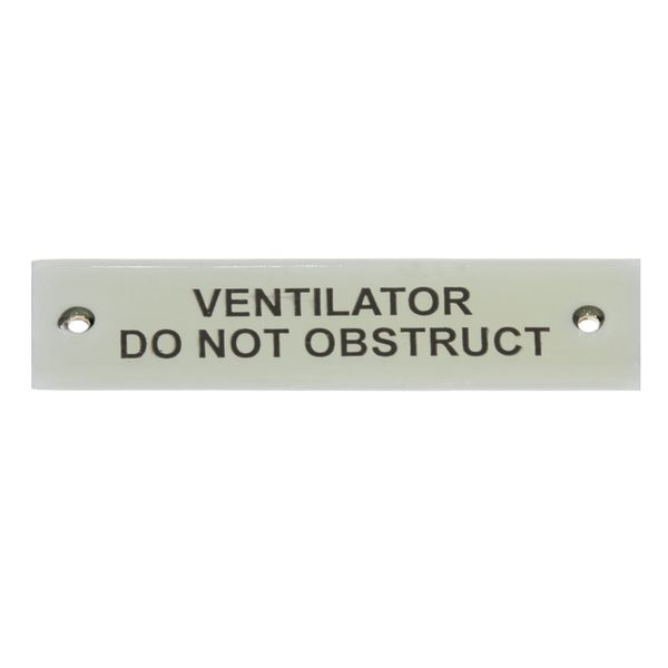 AG Label 'Ventilator Do Not Obstruct' in Chrome