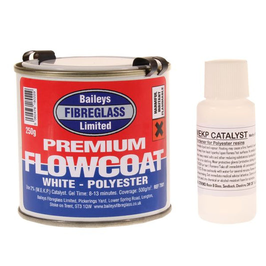 Baileys Premium Flowcoat in Brilliant White (250g / with Hardener)