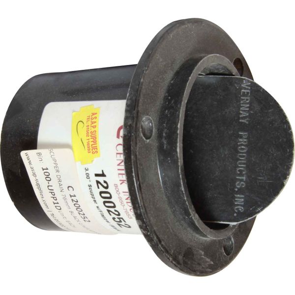 Centek GRP Scupper Drain With Flap (Black / 3")