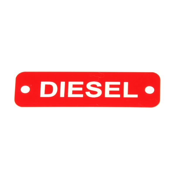 AG Diesel Label (S) Red with White Engraving 75mm x 22mm