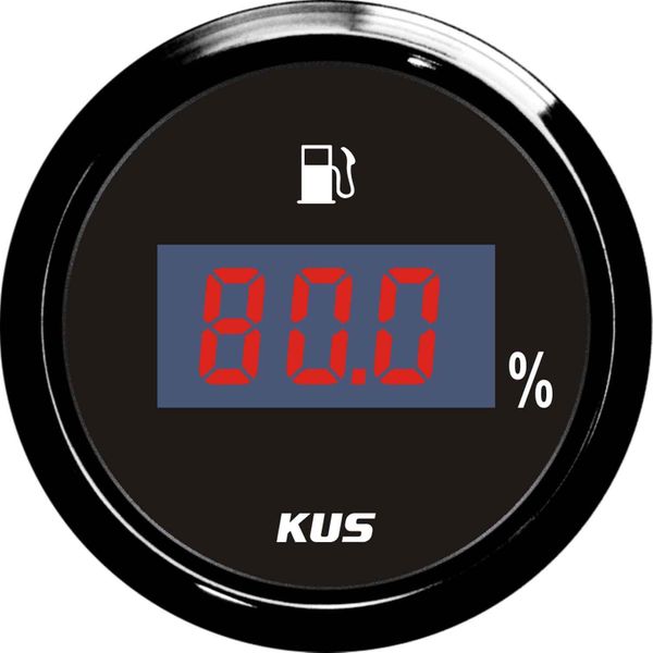 KUS Digital Fuel Level Gauge with Black Stainless Bezel (US)
