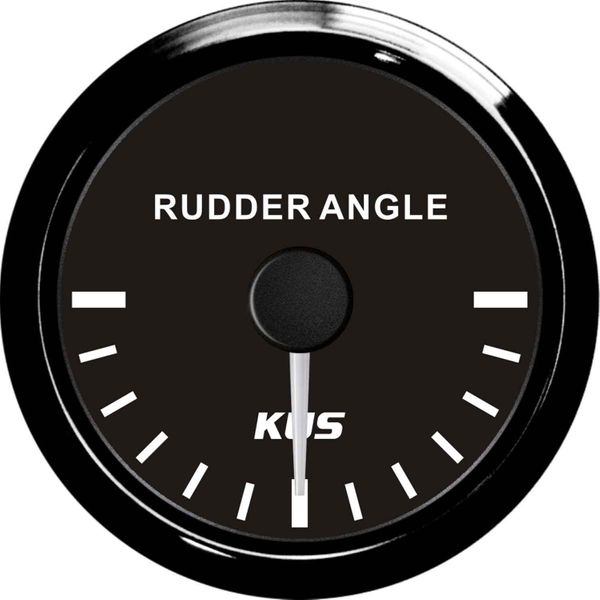KUS Sea V Series Rudder Angle Gauge (Euro / Black Stainless Bezel)