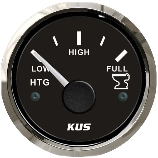 KUS Waste Water Level Gauge Stainless Bezel (Black / Euro Resistance)