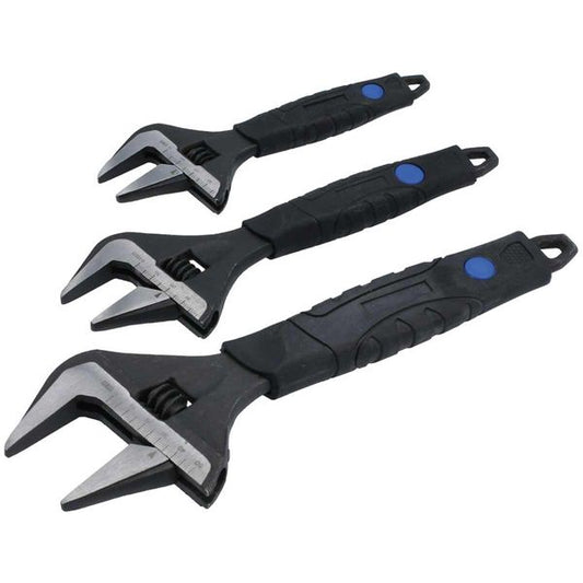 Laser Tools Wide Mouth Adjustable Wrench Set (3-Piece)