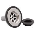 AG Straight Sink Waste Outlet & Plug (Stainless Top / 19mm Hose)