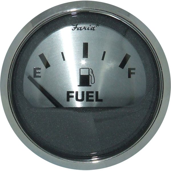 Faria Beede Fuel Level Gauge in Spun Silver Style (US Resistance)