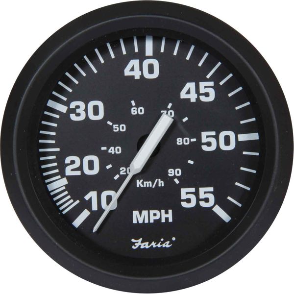 Faria Beede Speedometer in Euro Black Style (Pitot Tube / 55MPH)