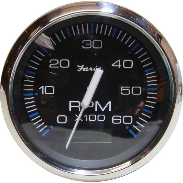 Faria Tacho/Hourmeter in Chesapeake SS Black (6000RPM, Petrol Inboard)