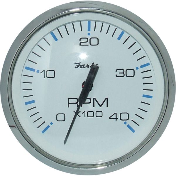 Faria Tachometer in Chesapeake SS White (4000RPM / Magnetic Flywheel)