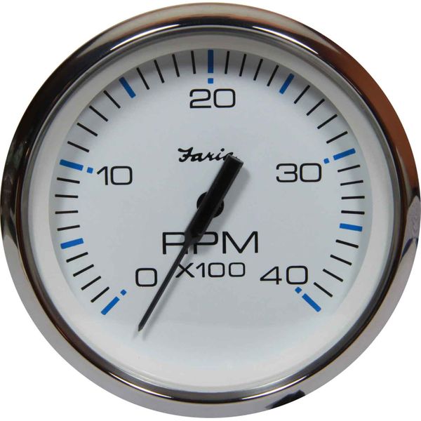 Faria Beede Tachometer in Chesapeake SS White (4000RPM / Alt/Gen)
