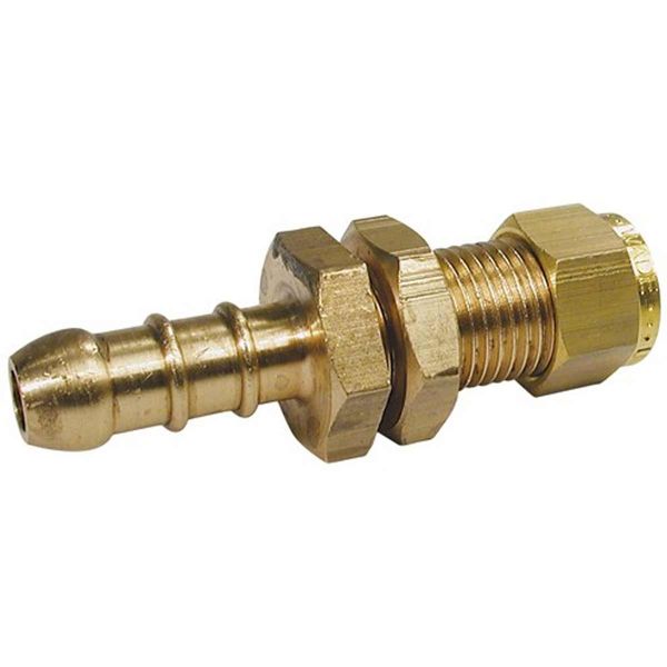 AG Brass Bulkhead Hose Tail (3/8" Compression to 3/8" Hose Tail)