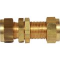 AG Brass Compression Bulkhead Coupling (3/8" OD / 3/8" Bulkhead)