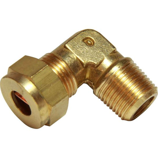 AG Brass Compression Elbow (3/8" BSPT Male to 3/8" Compression)