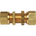 AG Brass Compression Bulkhead Coupling (15mm OD / 3/8" Bulkhead)
