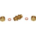 AG Brass Compression Bulkhead Coupling (15mm OD / 3/8" Bulkhead)