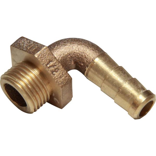 AG Bronze 90 Degree Hose Tail (1/2" BSP Male to 13mm Hose)