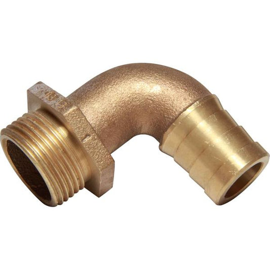 AG Bronze 90 Degree Hose Tail (1" BSP Male to 25mm Hose)