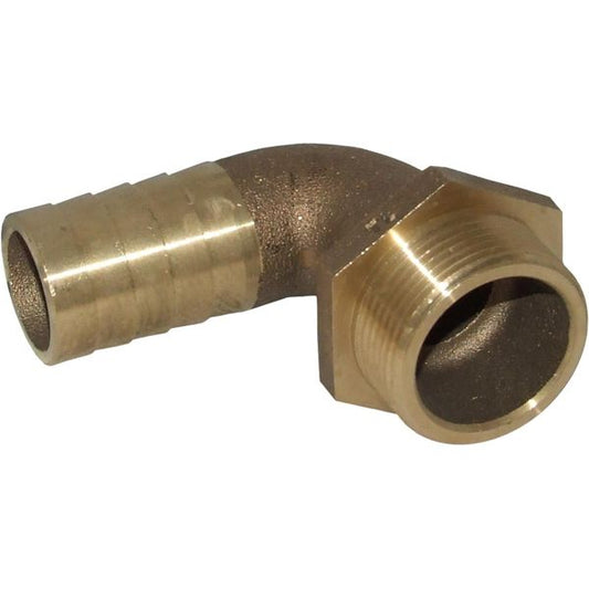 AG Bronze 90 Degree Hose Tail (1-1/4" BSP Male to 32mm Hose)