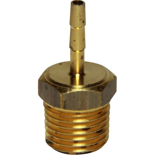 AG Brass Straight Hose Tail (1/4" BSPT Male to 3mm Hose)