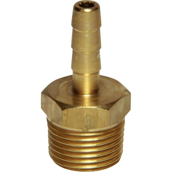 AG Brass Straight Hose Tail (3/8" BSPT Male to 6mm Hose)