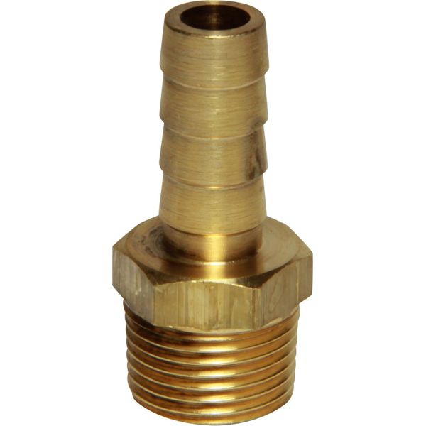 AG Brass Straight Hose Tail (3/8" BSPT Male to 10mm Hose)