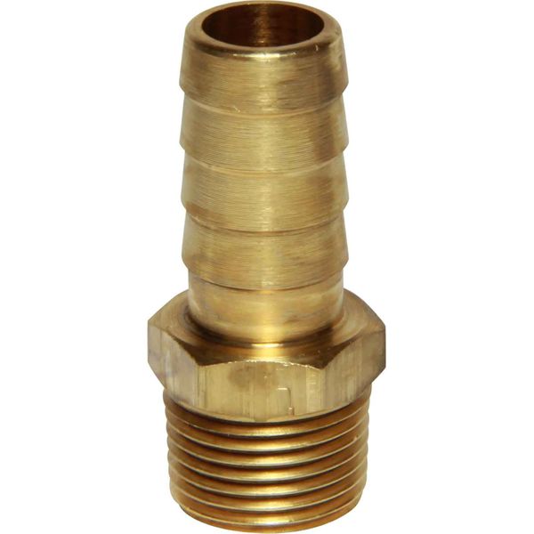AG Brass Straight Hose Tail (3/8" BSPT Male to 13mm Hose)
