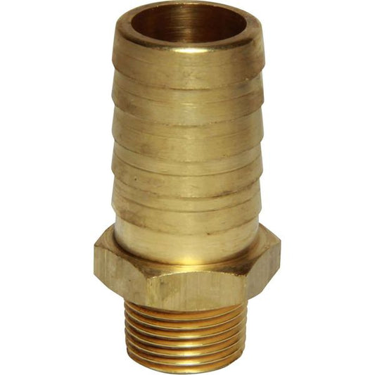 AG Brass Straight Hose Tail (3/8" BSPT Male to 19mm Hose)