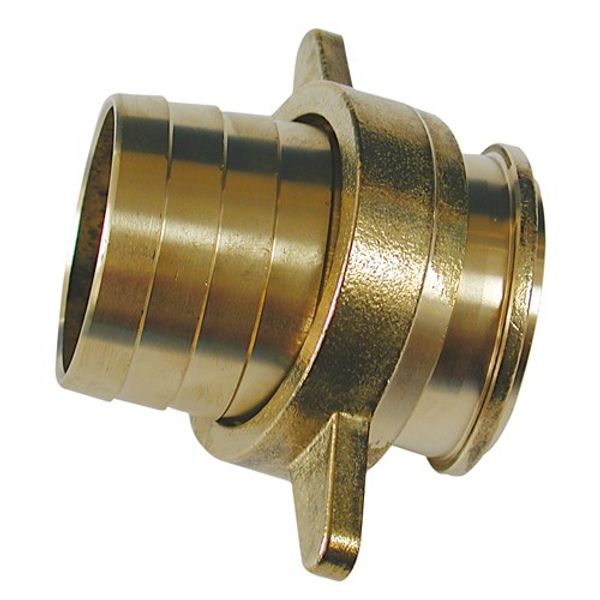 AG DZR Brass Hose Tail with Wingnut (1-1/4" BSP Female to 32mm Hose)