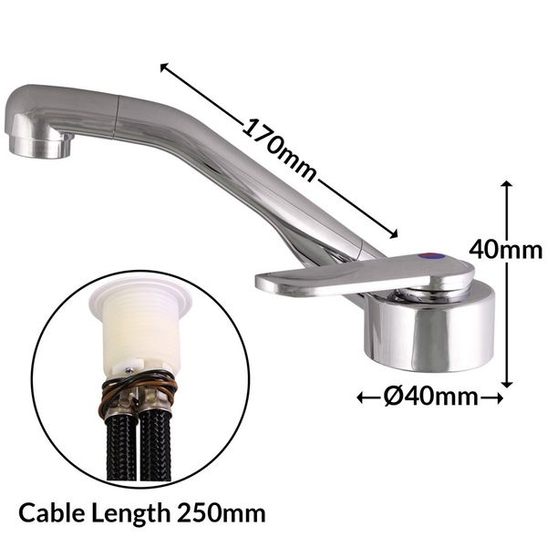 Florenz 90 Degree Turn Mixer Tap in Chrome