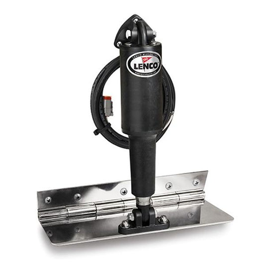 Lenco Compact Trim Tab Kit with Actuators (4" x 12" / Electro-Polish)